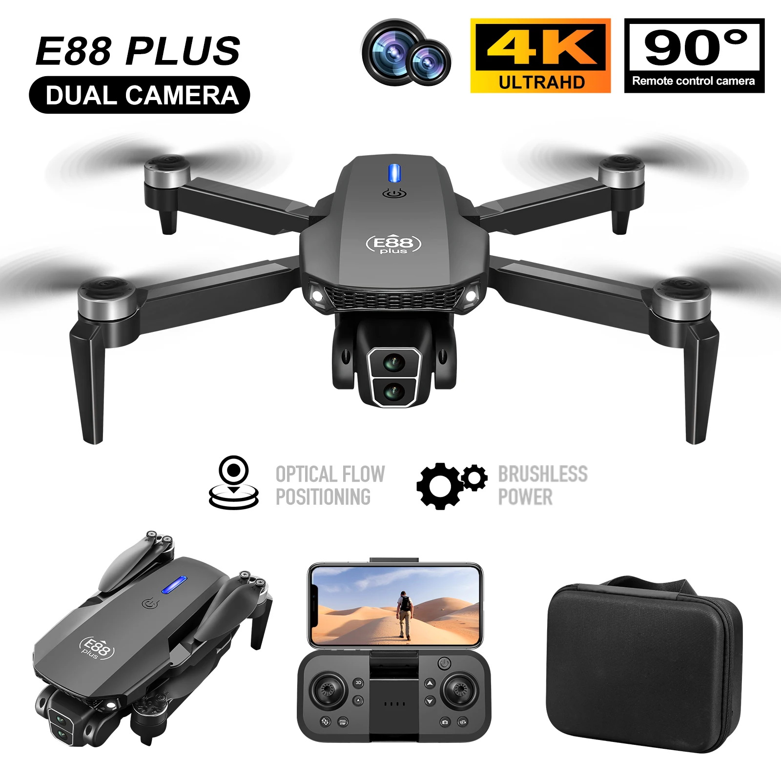New E88 Plus Quadcopter Drone: - Drone Camera Night Vision recension och pris