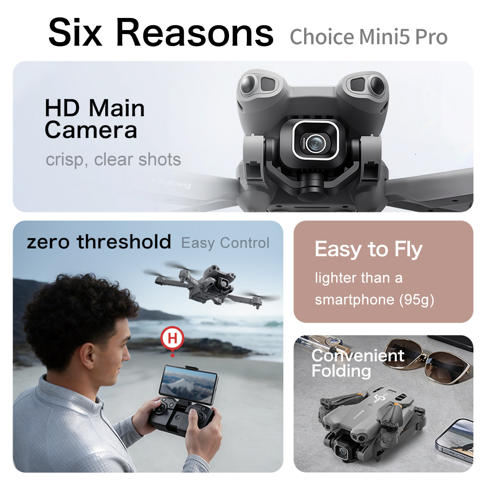 Original Mini 5 Drone 8K HD Du - Drone Camera Vlog recension och pris